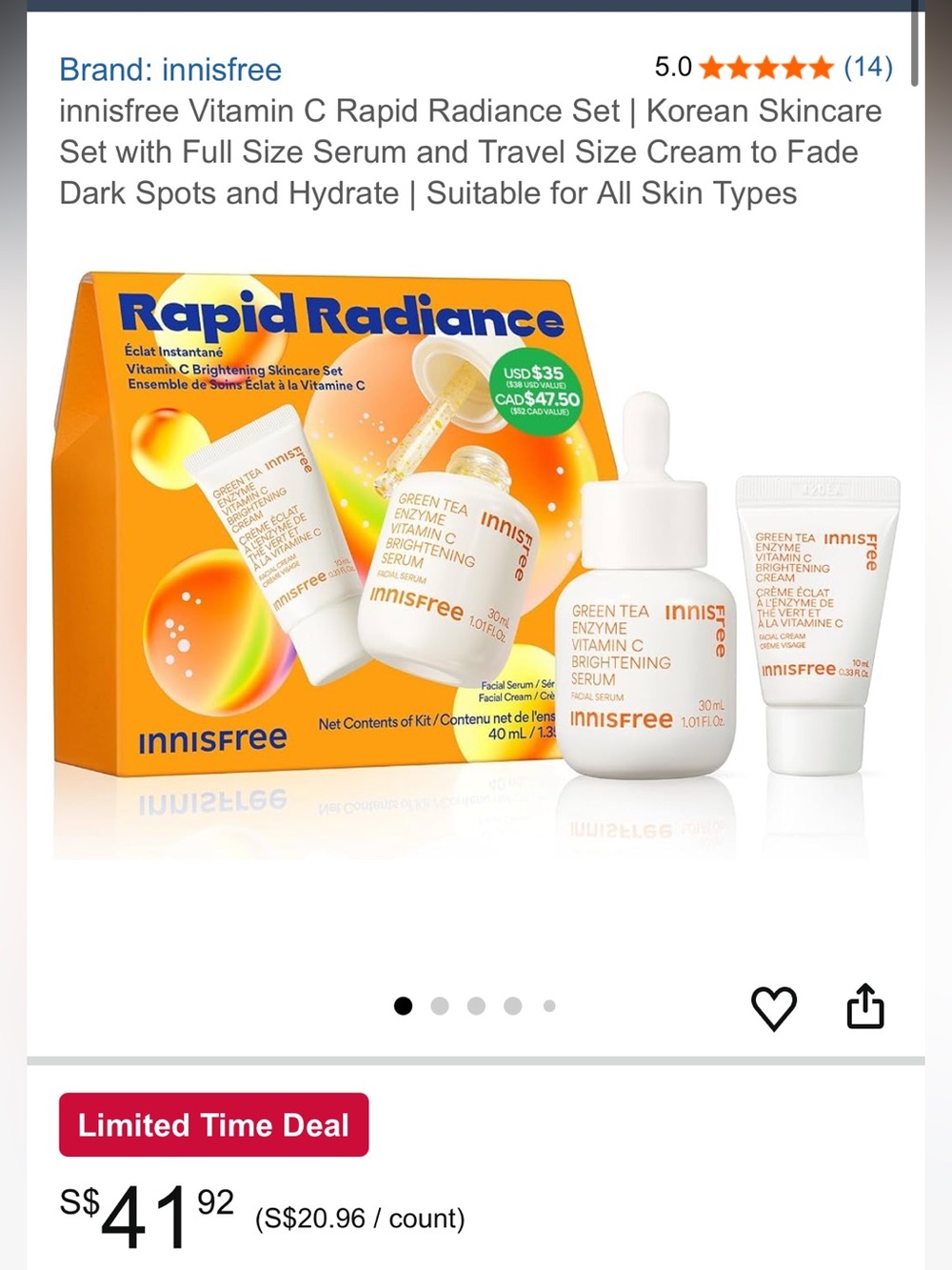 Rapid Radiance Vitamin C Brightening Set — White & Orange